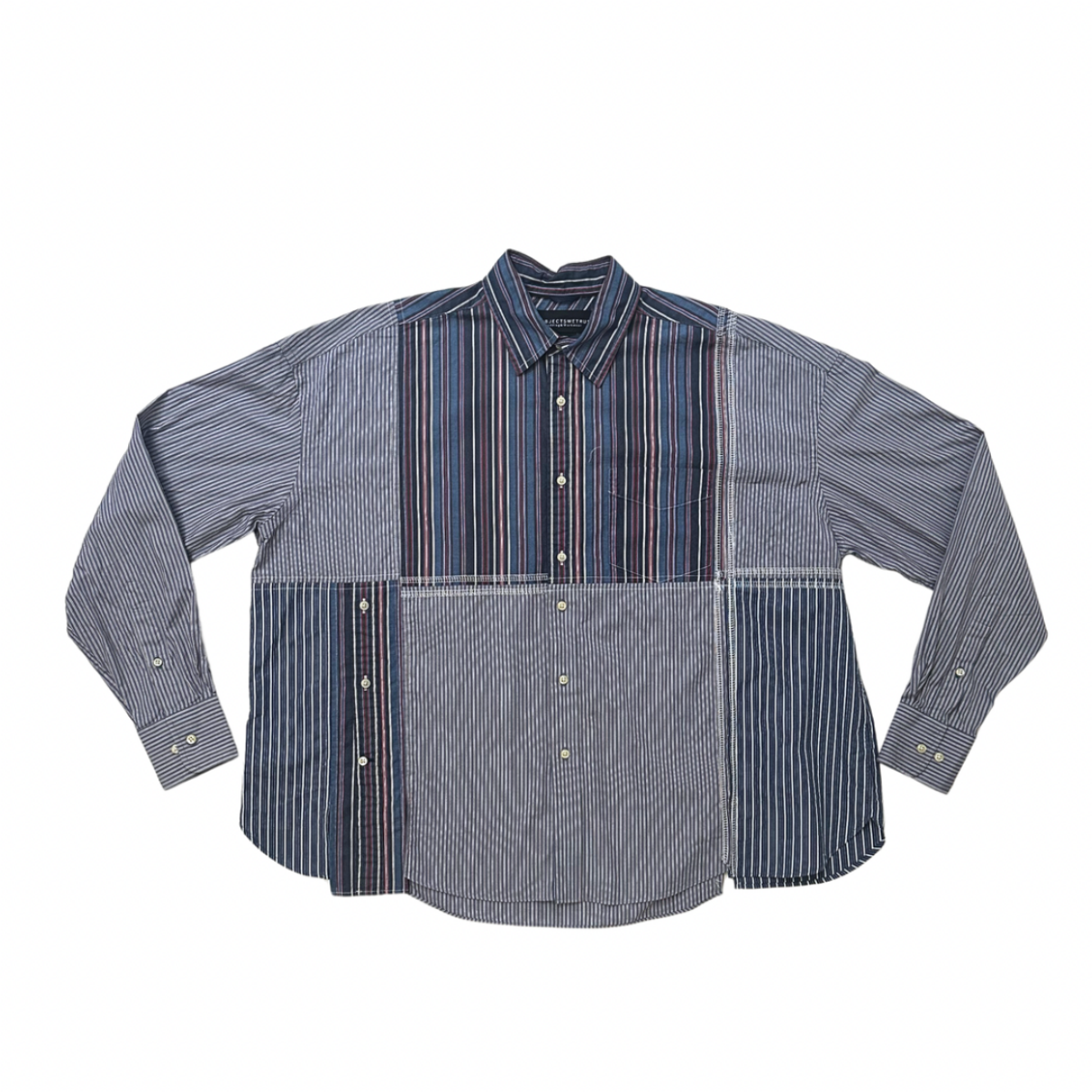 Working Class dress shirt- navy/ red (M)